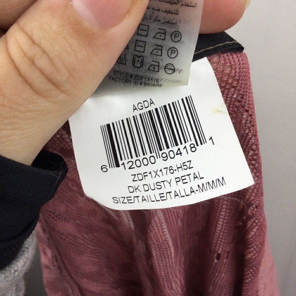 NWT BCBGMAXAZRIA Rose Pink “AGDA”‎ Fitted Lace Long Sleeved Top - Medium - Picture 10 of 10